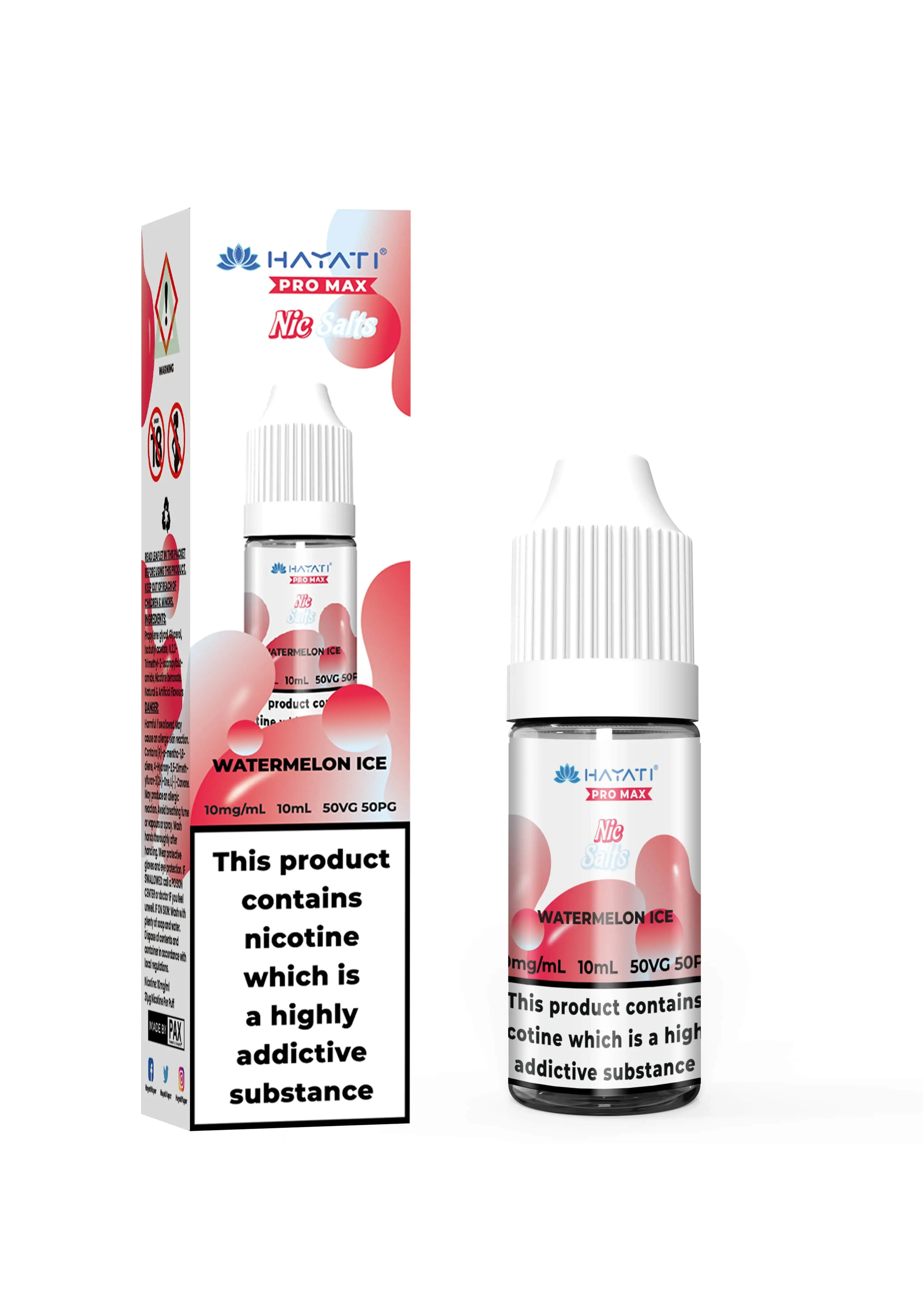 Watermelon Ice Nic Salt E-Liquid by Hayati Crystal Pro Max 10ml